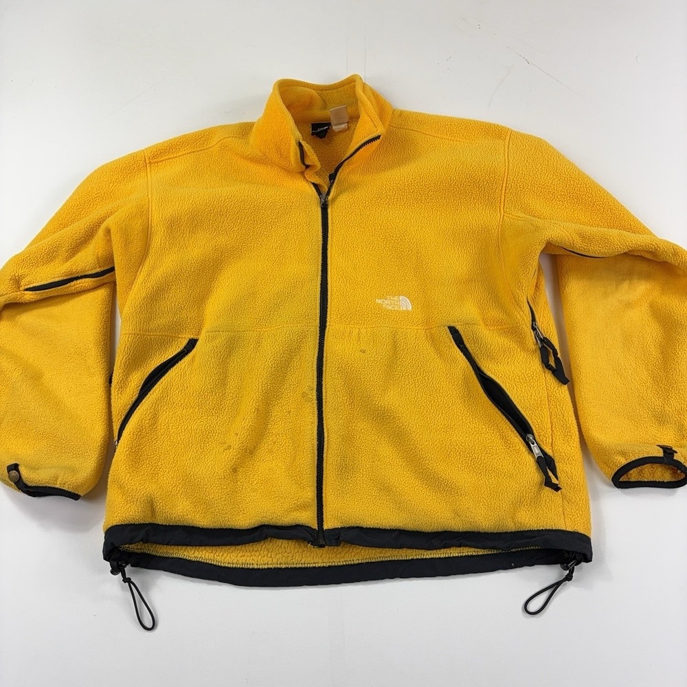 Vintage The North Face Polartec Fleece Jacket Yellow Full Zip Mens XL